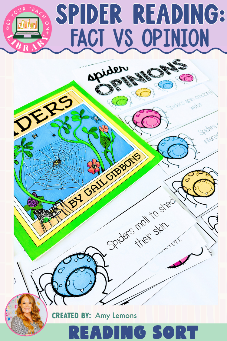 Spider Fact and Opinion Reading Sort