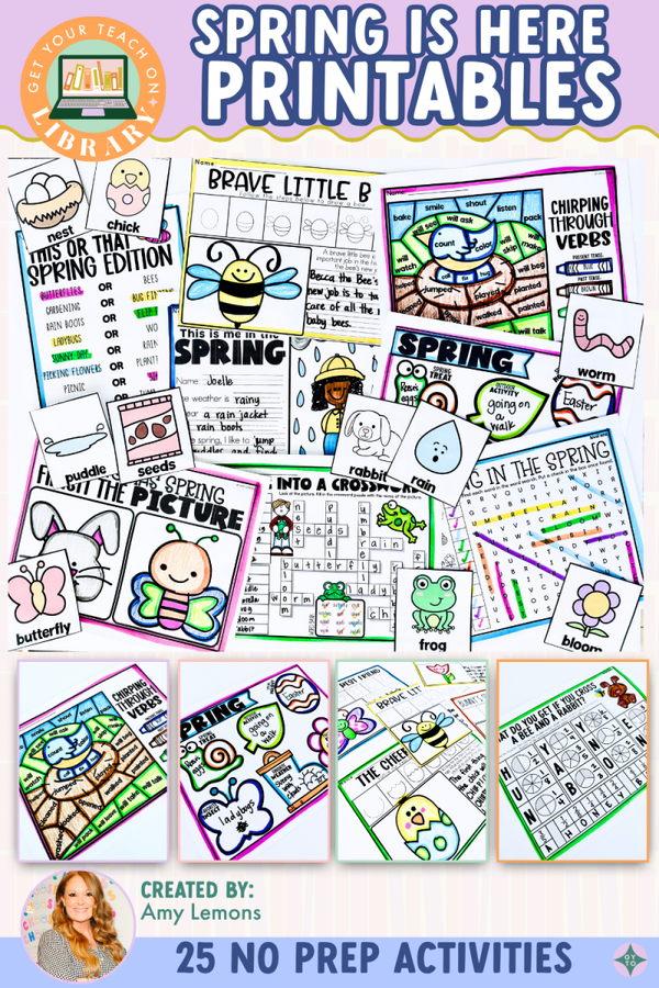 Spring No-Prep Printables: Word Search, Draw & Write, Math Riddles – classroom resource by Amy Lemons and Get Your Teach On