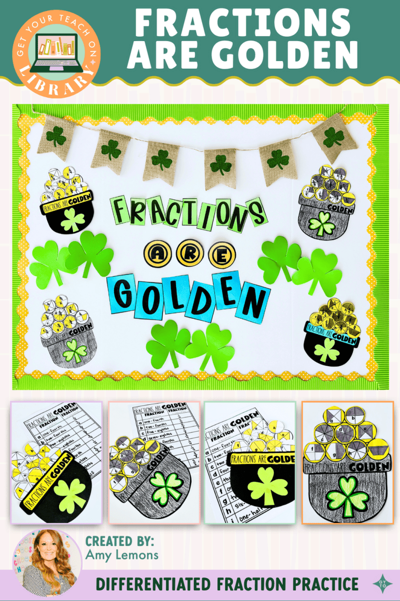 St. Patrick's Day Math Craft and Bulletin Board Set for Pot of Gold Fractions - Shop GYTO - Get Your Teach On