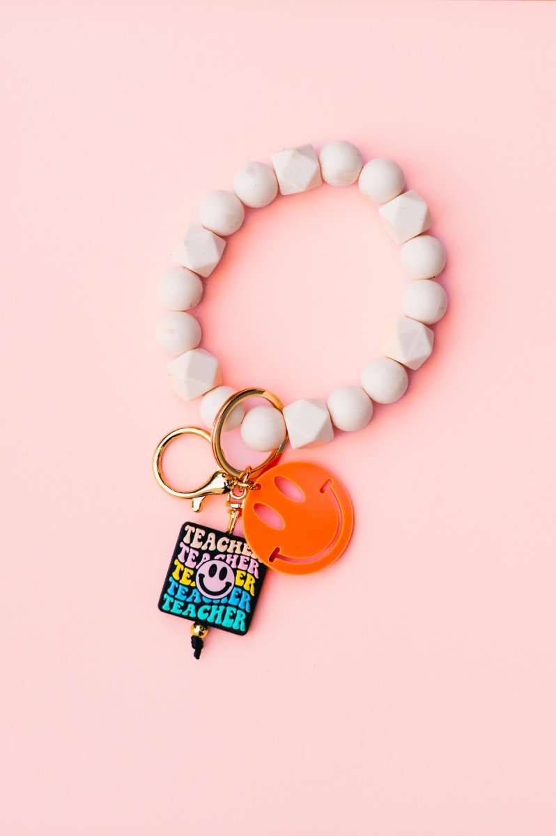 Teacher Smiley Keychain Bracelet - Shop GYTO - Get Your Teach On