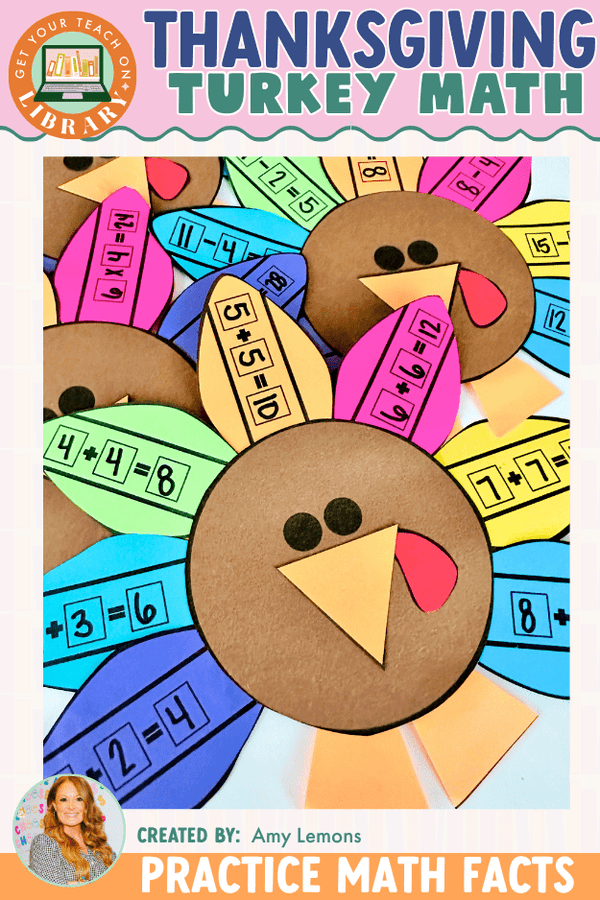 Thanksgiving Math Turkey Craft | Fact Fluency Bulletin Board for Addition, Subtraction, Multiplication & Division - Shop GYTO - Get Your Teach On