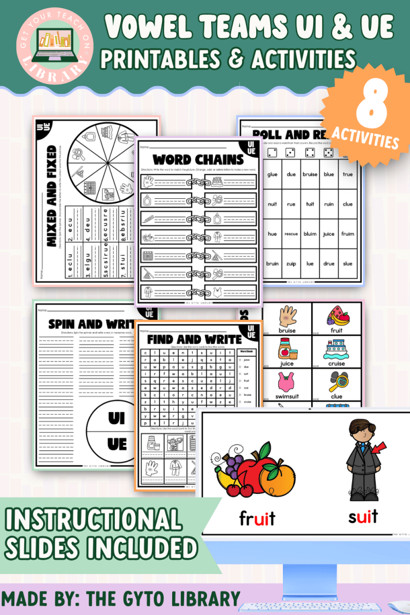 Vowel Team UI & UE Word Practice | Supplemental Phonics Activities for Decoding & Word Work - Shop GYTO - Get Your Teach On