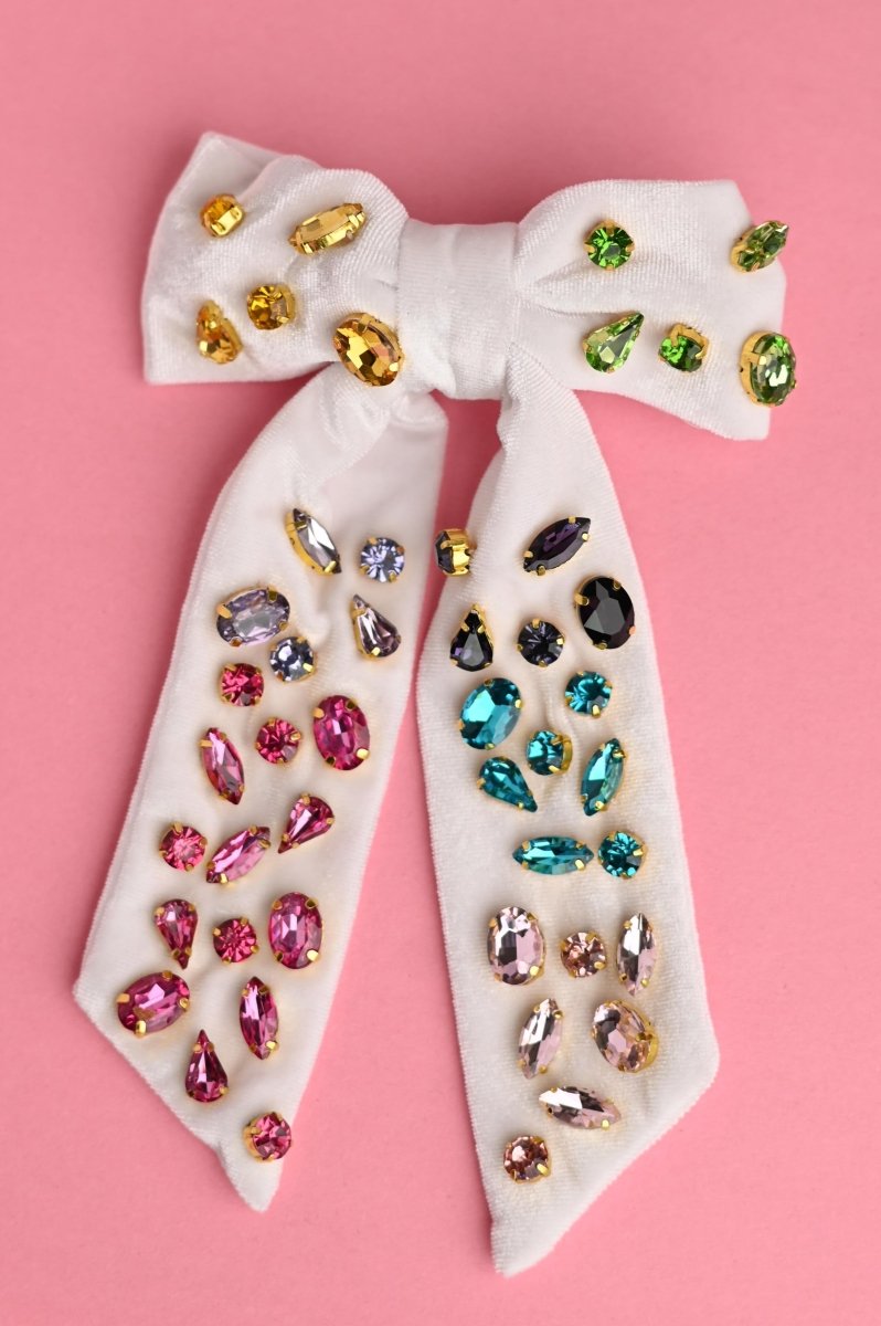 White Rhinestone Bow - GYTO Collective - Get Your Teach On