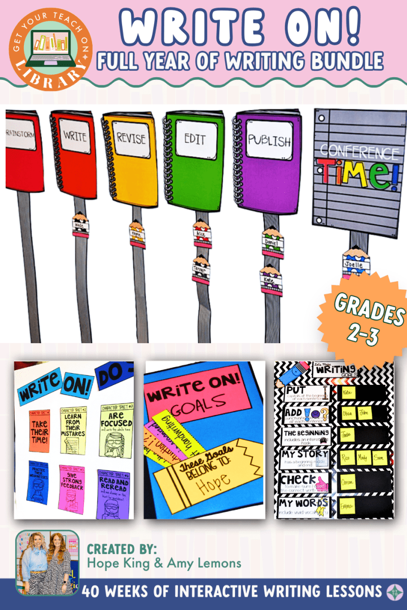 Write On! Yearlong Bundle of 2nd Grade and 3rd Grade Writing Process Lesson Plans and Activities - Shop GYTO - Get Your Teach On