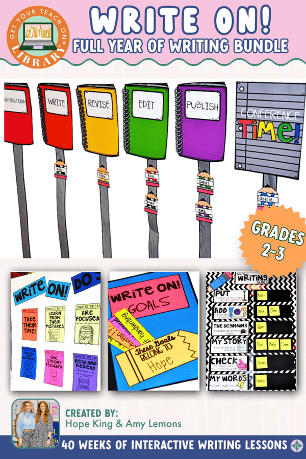 Write On! Yearlong Bundle of 2nd Grade and 3rd Grade Writing Process Lesson Plans and Activities - Shop GYTO - Get Your Teach On