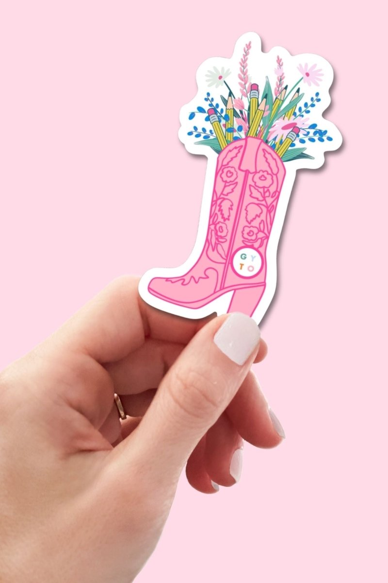 Floral Boot Sticker - GYTO Collective - Get Your Teach On