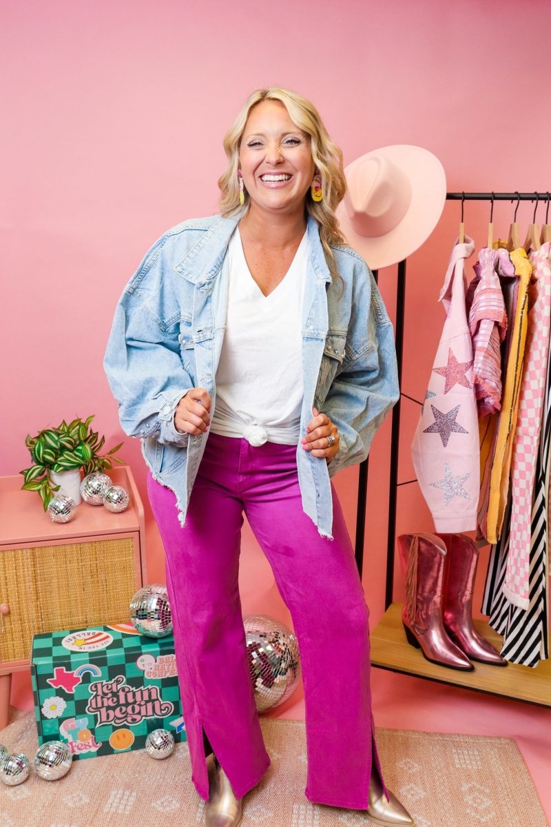 Purple Split Hem Pant - GYTO Collective - Get Your Teach On