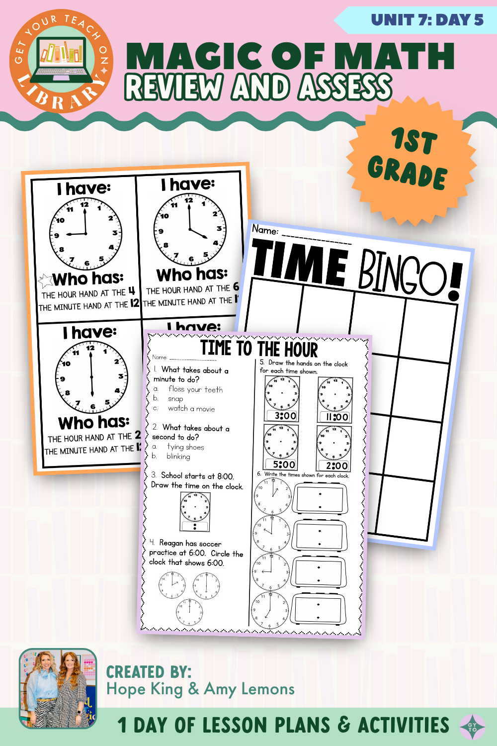 1st Grade Magic of Math: Unit 7 Day 5 Review and Assess