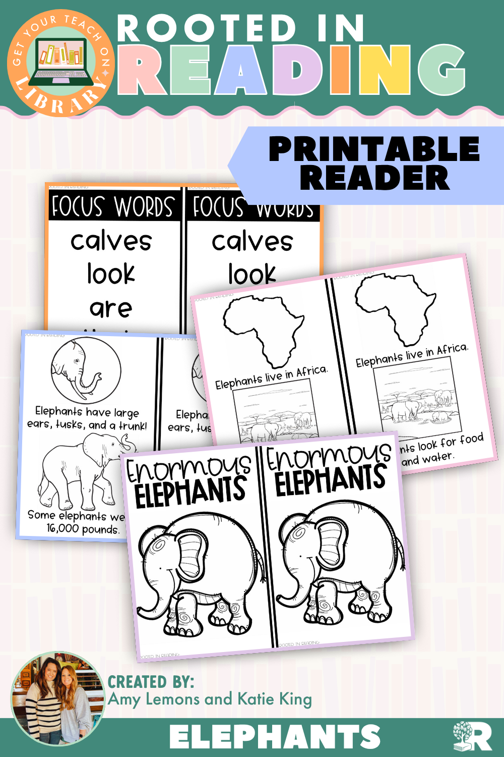 Rooted in Reading Printable Nonfiction Reader: Enormous Elephants