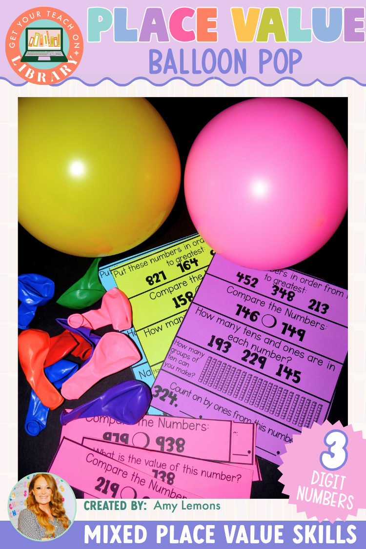 Three-Digit Place Value Party Review Game: Balloon Pop