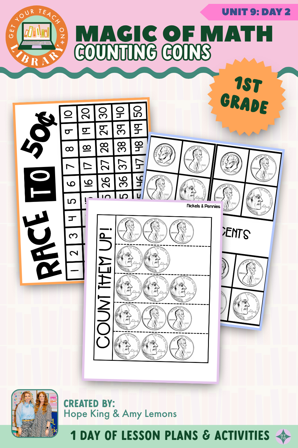 1st Grade Magic of Math: Unit 9 Day 2 Counting Coins
