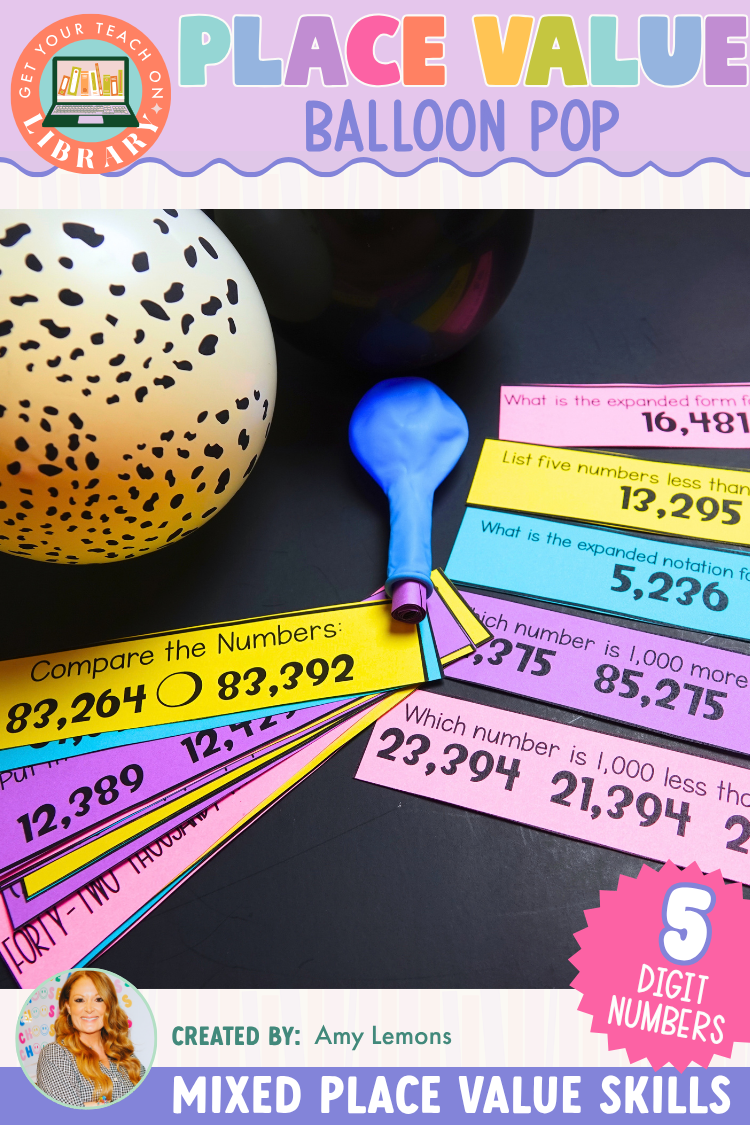 Five-Digit Place Value Party Review Game: Balloon Pop