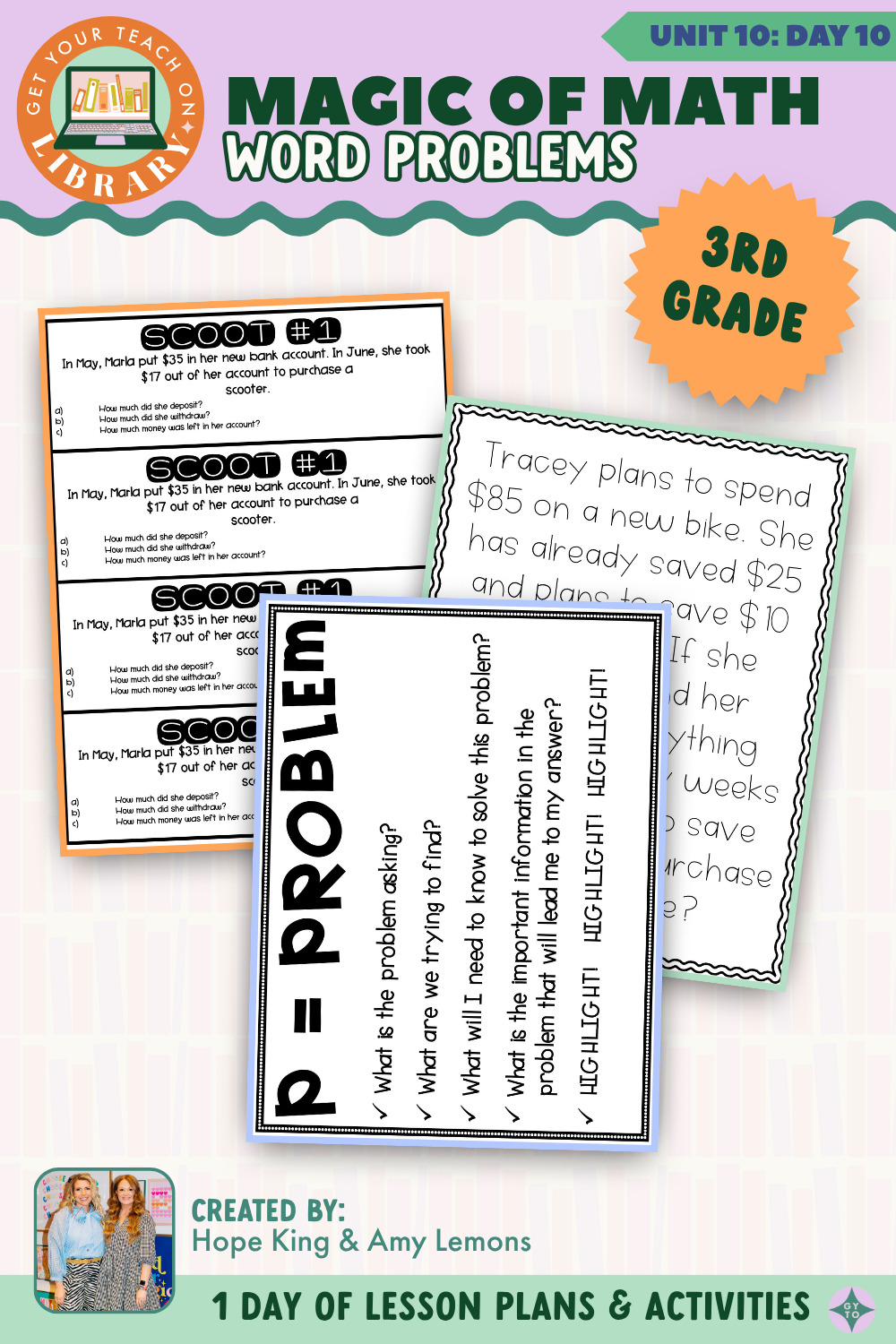 3rd Grade Magic of Math: Unit 10 Day 10 Word Problems