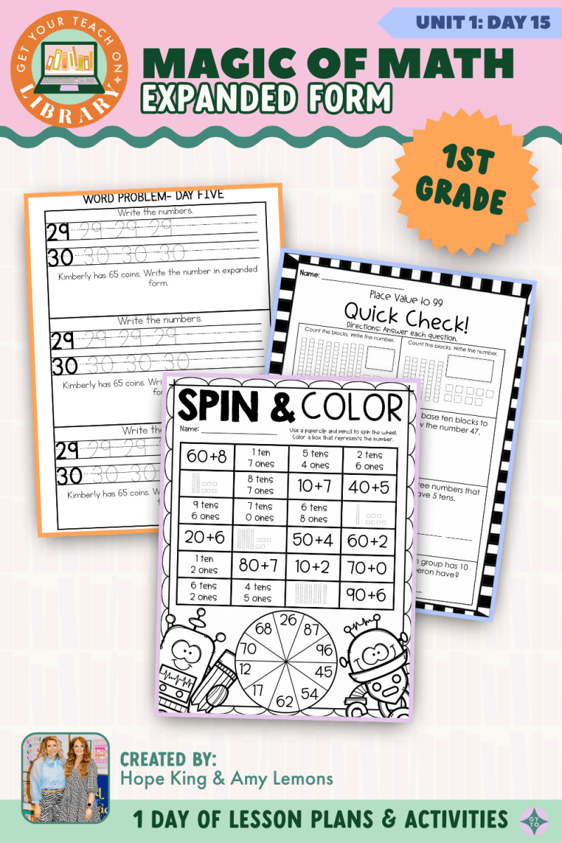 1st Grade Magic of Math: Unit 1 Day 15 Expanded Form - Shop GYTO - Get Your Teach On