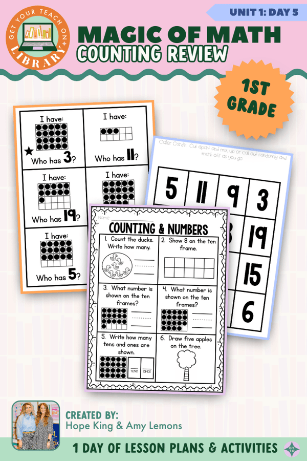 1st Grade Magic of Math Unit 1 Day 5: Counting Review – printable math lesson by Hope King, Amy Lemons and Get Your Teach On