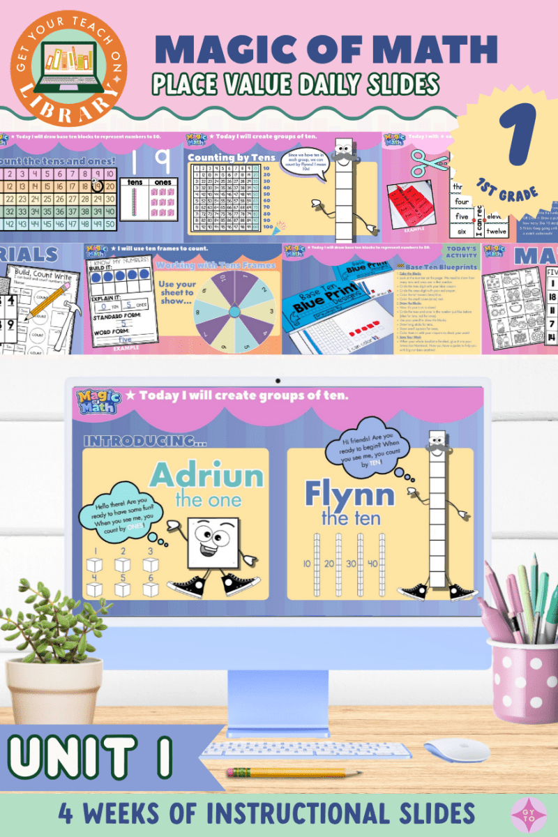 1st Grade Magic of Math Unit 1 Instructional Slides: Place Value and Counting - Shop GYTO - Get Your Teach On