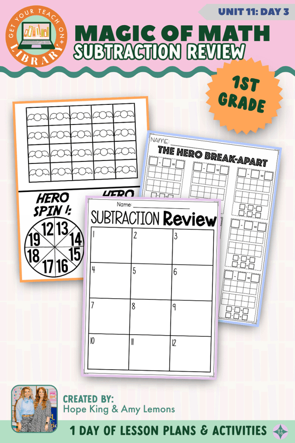 1st Grade Magic of Math Unit 11 Day 3: Subtraction Review by Hope King, Amy Lemons and Get Your Teach On