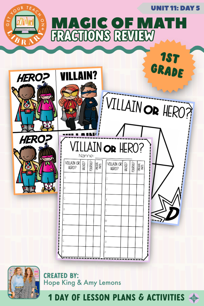 1st Grade Magic of Math: Unit 11 Day 5 Fraction Review - Shop GYTO - Get Your Teach On