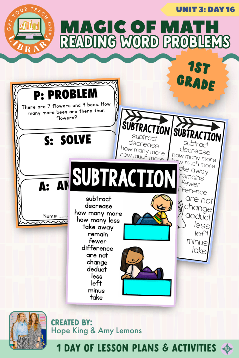 1st Grade Magic of Math: Unit 3 Day 16 Reading Word Problems - Shop GYTO - Get Your Teach On