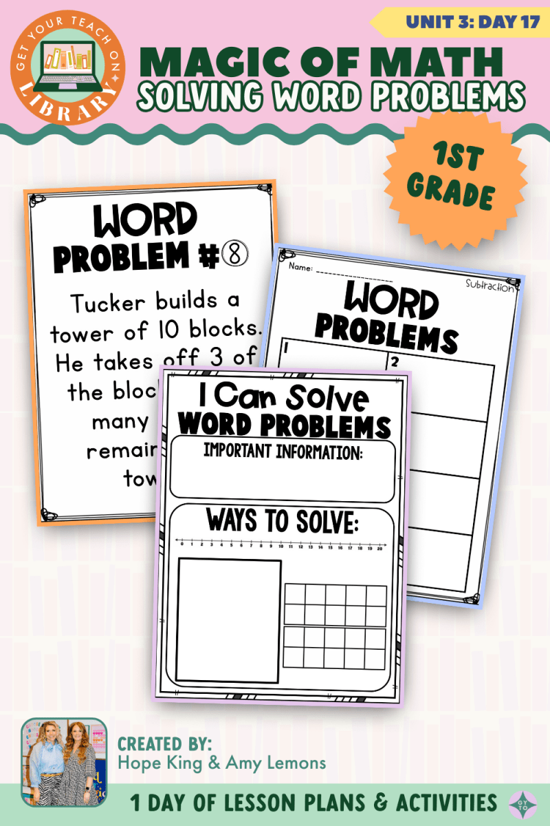 1st Grade Magic of Math: Unit 3 Day 17 Solving Word Porblems - Shop GYTO - Get Your Teach On