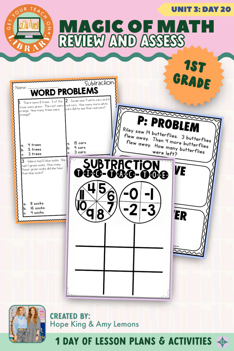 1st Grade Magic of Math: Unit 3 Day 20 Review and Assess - Shop GYTO - Get Your Teach On