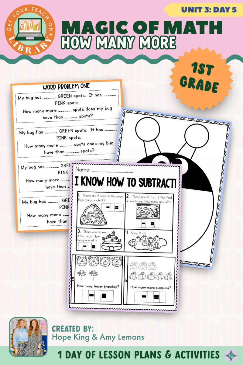 1st Grade Magic of Math: Unit 3 Day 5 How Many More? - Shop GYTO - Get Your Teach On