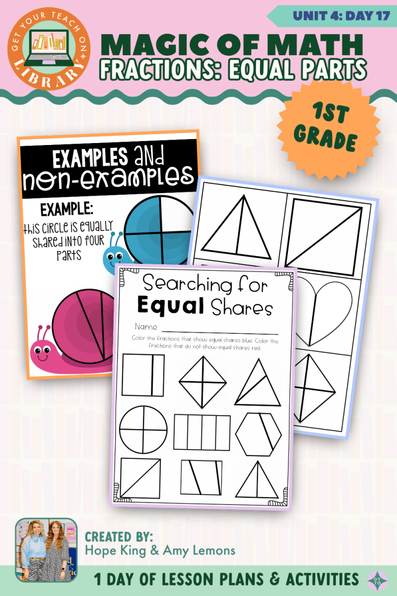 1st Grade Magic of Math: Unit 4 Day 17 Fractions: Equal Parts - Shop GYTO - Get Your Teach On