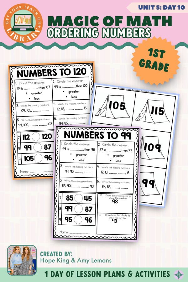 1st Grade Magic of Math Unit 5 Day 10: Ordering Numbers by Hope King, Amy Lemons and Get Your Teach On