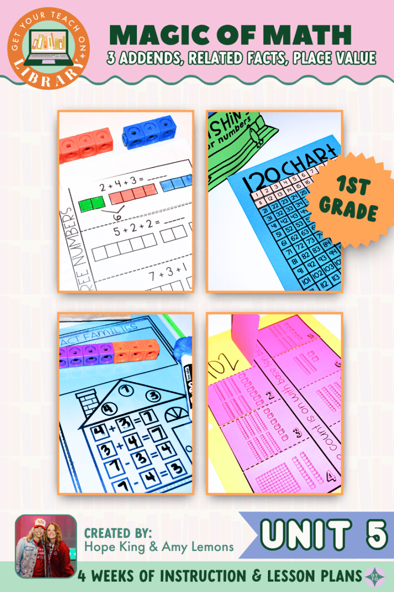 1st Grade Magic of Math Unit 5: Numbers to 120, Related Facts, Adding 3 Numbers - Shop GYTO - Get Your Teach On