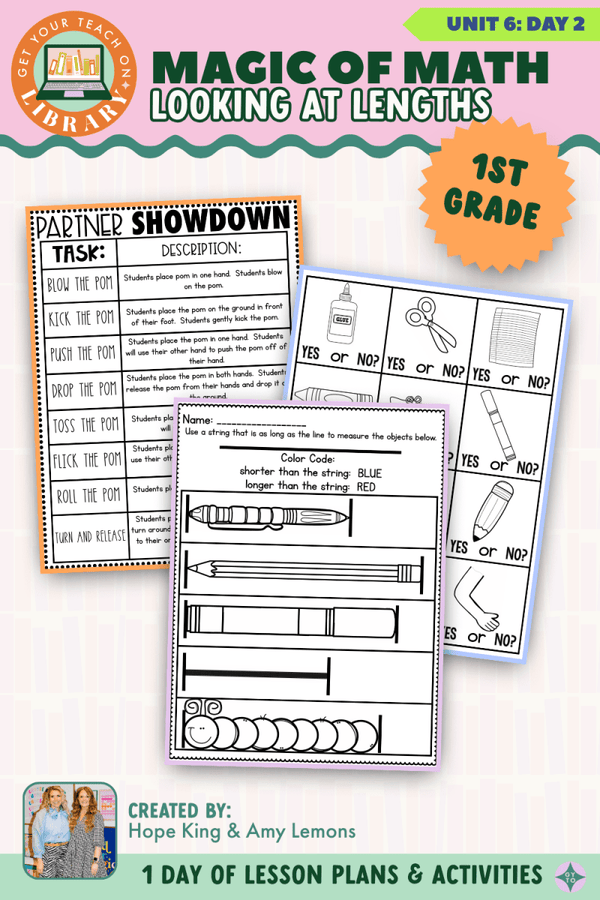 1st Grade Magic of Math Unit 6 Day 2: Looking at Lengths by Hope King, Amy Lemons and Get Your Teach On