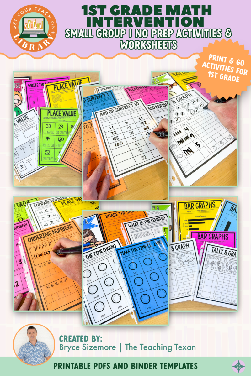 1st Grade Math Intervention | Small Group | No Prep Activities and Worksheets - Shop GYTO - Get Your Teach On