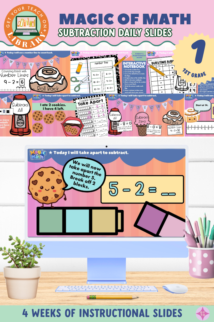 1st Grade Magic of Math Instructional Slides: Addition Facts, Strategies, & Word Problems