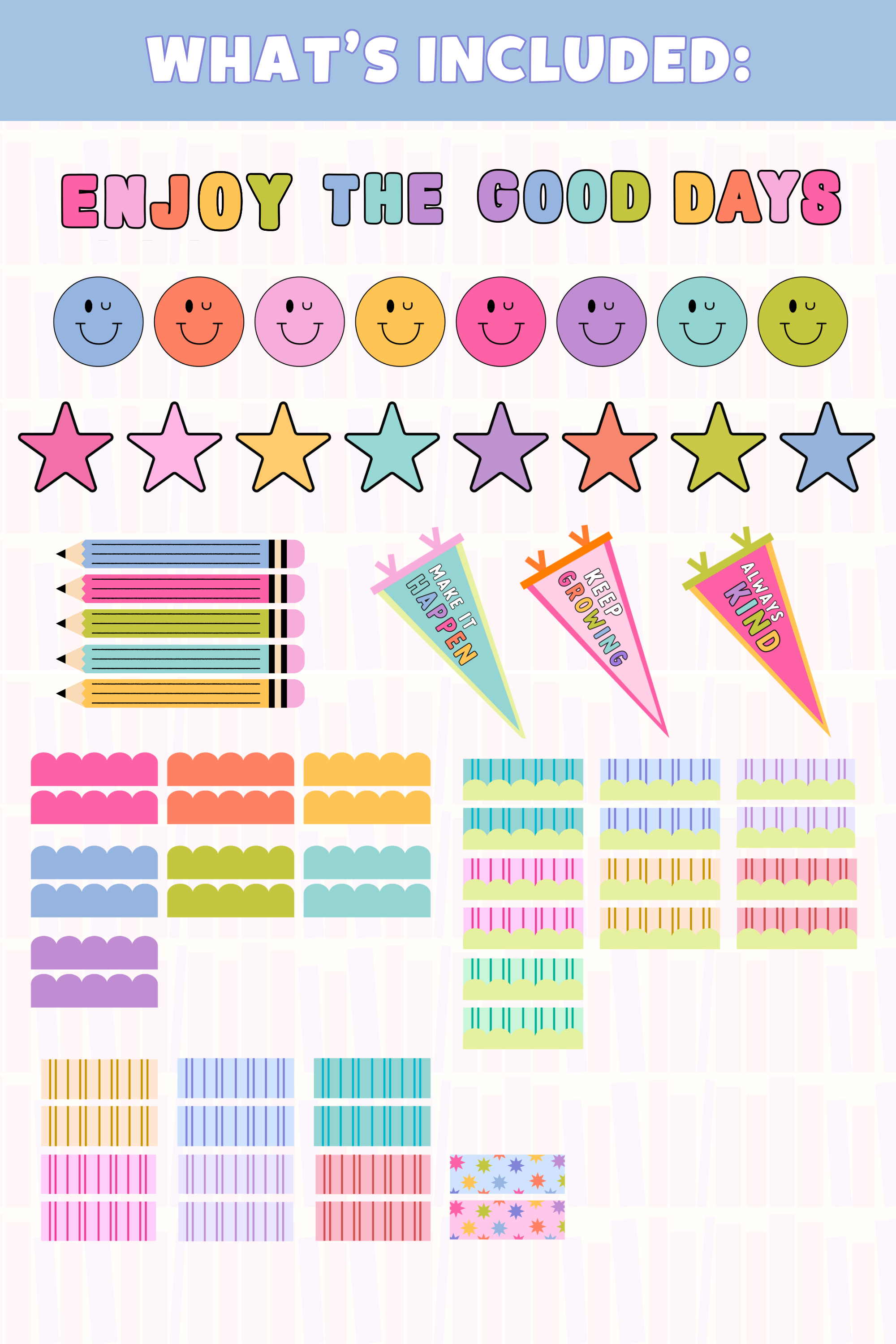 GYTO Classroom Decor: Bulletin Board Kit | Enjoy the Good Days | Bright Classroom Decor