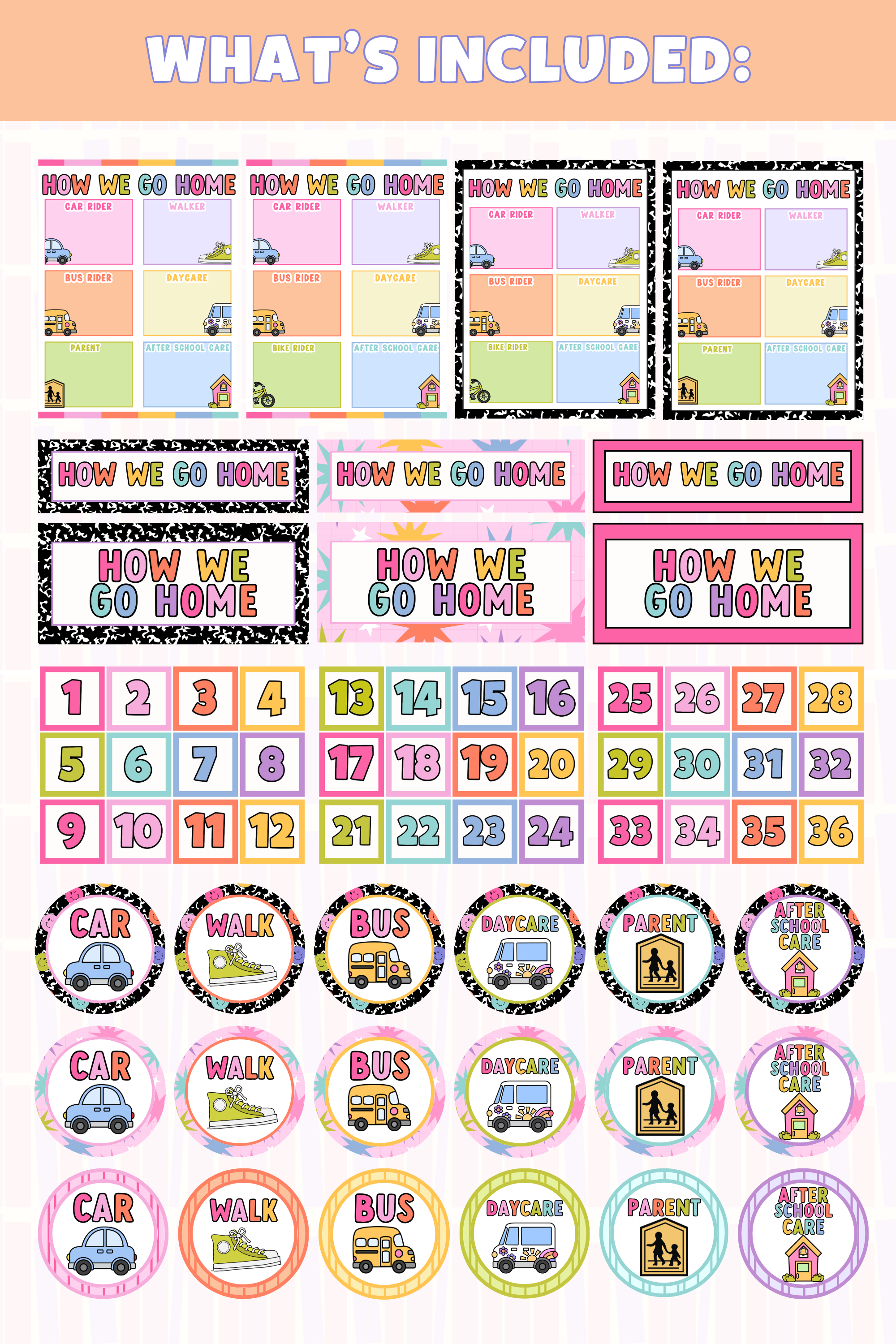 GYTO Classroom Decor: Dismissal Tracker | Visual Display | Bright Classroom Decor