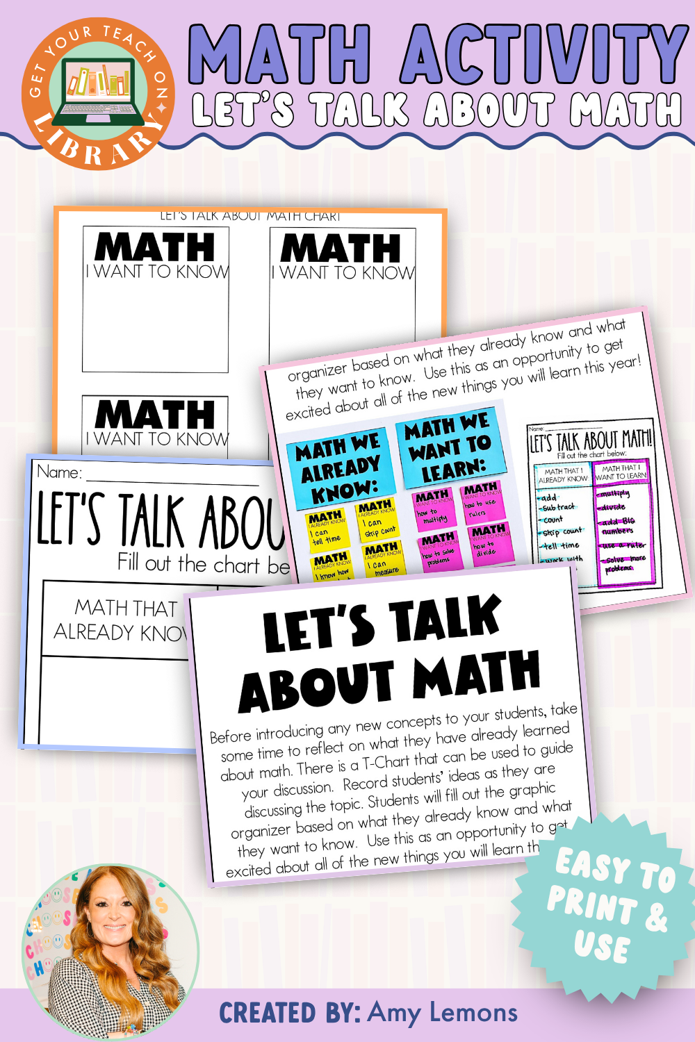 Back to School Math Activity: Let's Talk About Math