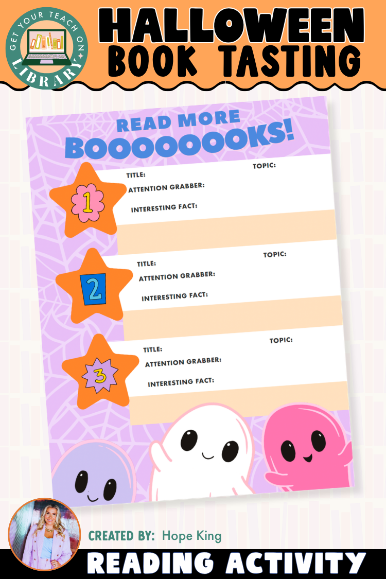 Free Halloween Book Tasting Reading Activity