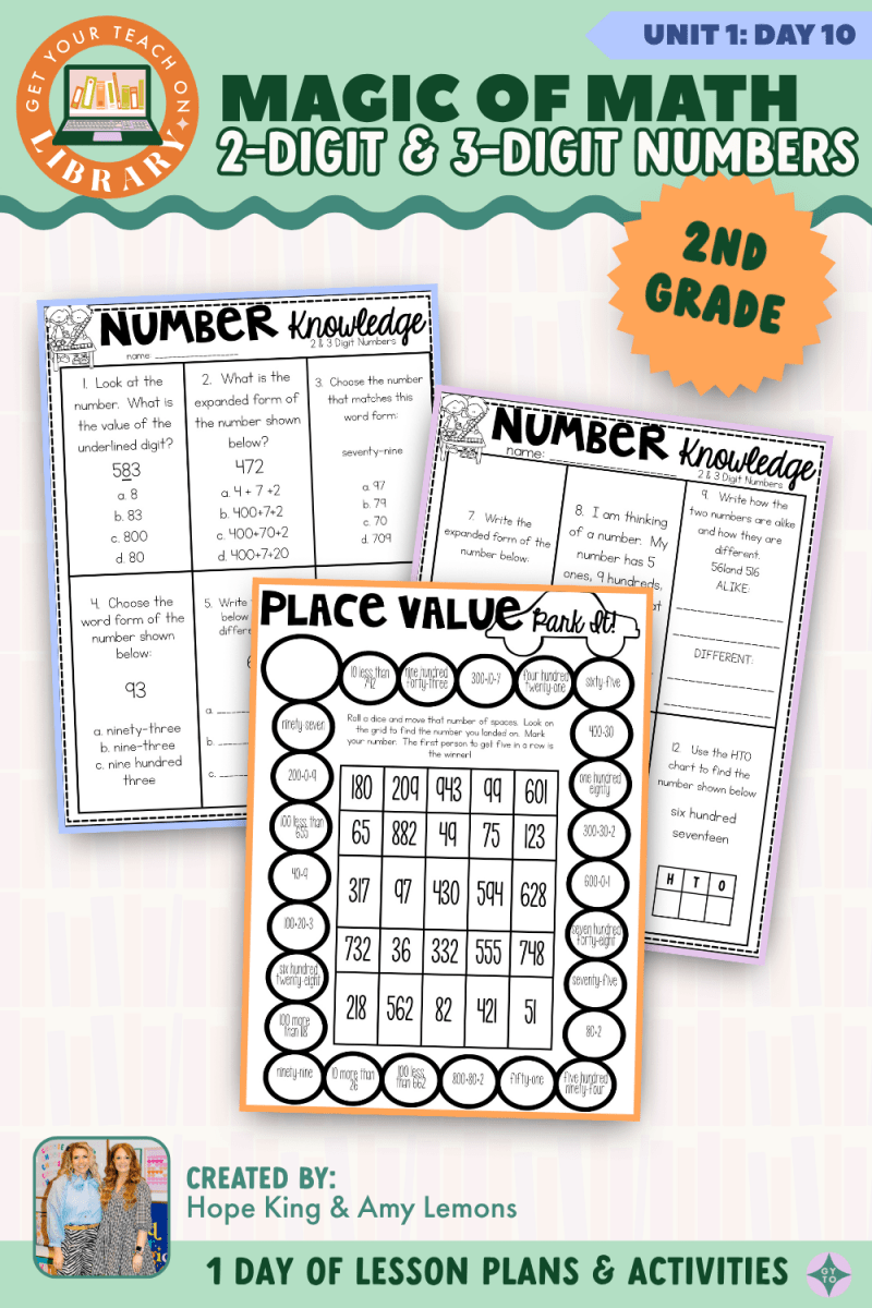 2nd Grade Magic of Math: Unit 1 Day 10 2-Digit and 3-Digit Numbers - Shop GYTO - Get Your Teach On