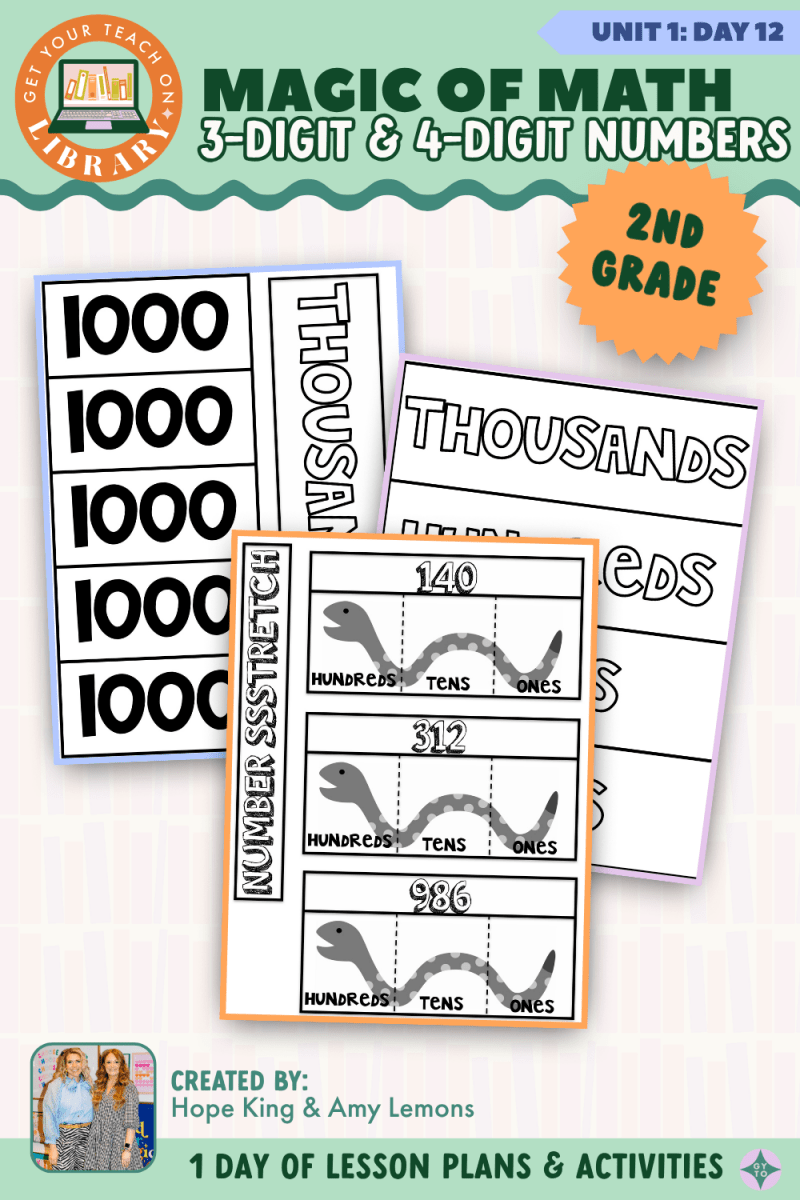 2nd Grade Magic of Math: Unit 1 Day 12 3-Digit and 4-Digit Numbers - Shop GYTO - Get Your Teach On