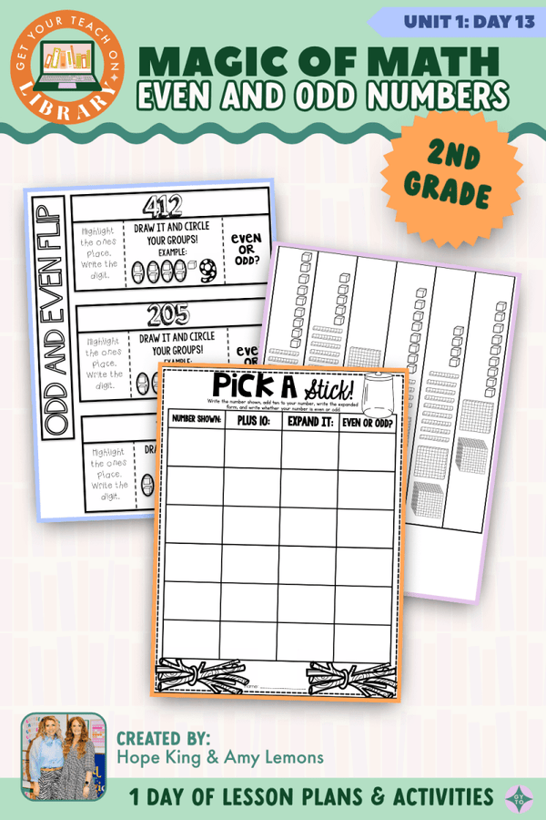 2nd Grade Magic of Math Unit 1 Day 13: Even and Odd Numbers by Hope King, Amy Lemons and Get Your Teach On