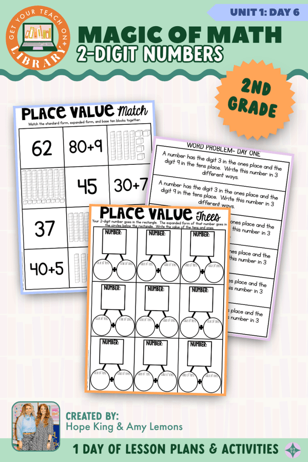 2nd Grade Magic of Math Unit 1 Day 6: 2-Digit Numbers – printable math lesson by Hope King, Amy Lemons and Get Your Teach On