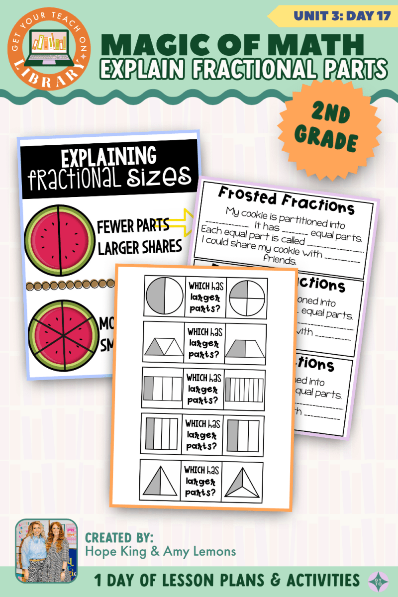 2nd Grade Magic of Math: Unit 3 Day 17 Explain Fractional Parts - Shop GYTO - Get Your Teach On