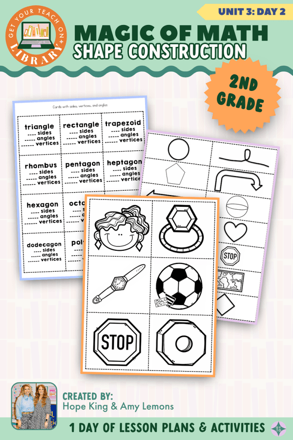 2nd Grade Magic of Math Unit 3 Day 2: Shape Construction by Hope King, Amy Lemons and Get Your Teach On