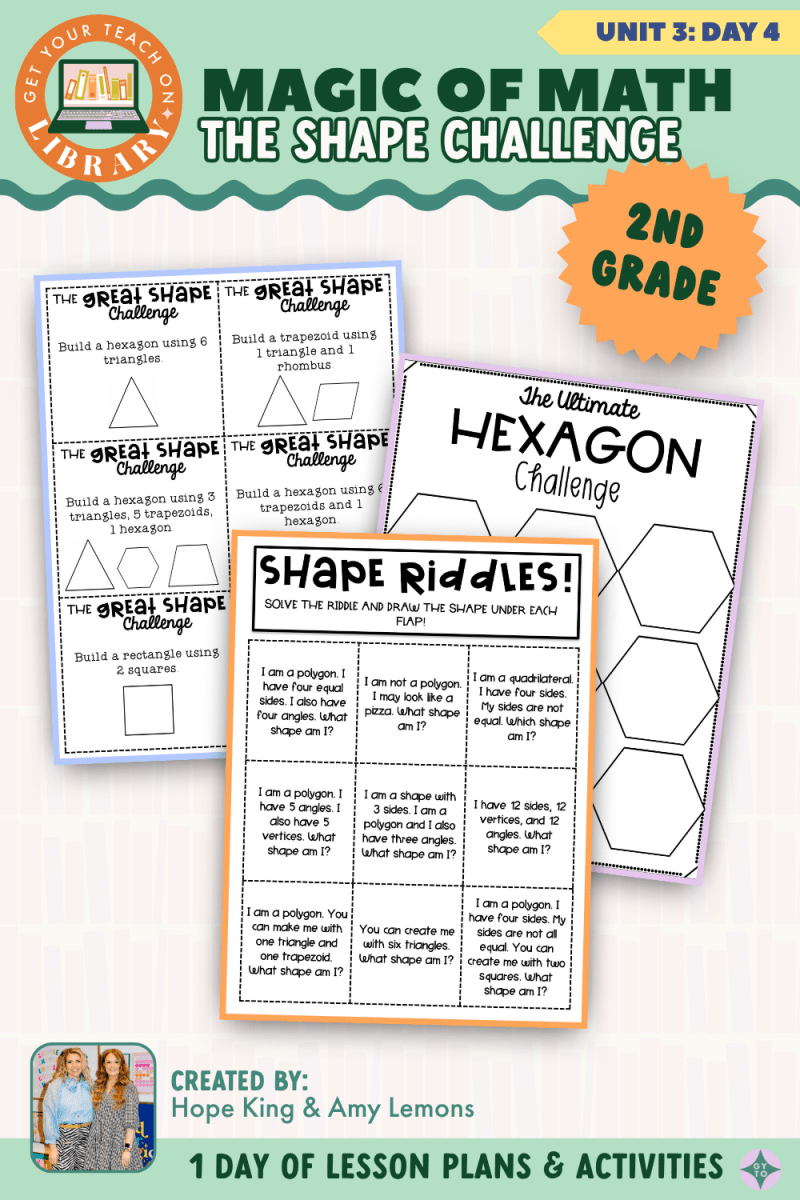2nd Grade Magic of Math: Unit 3 Day 4 The Shape Challenge - Shop GYTO - Get Your Teach On