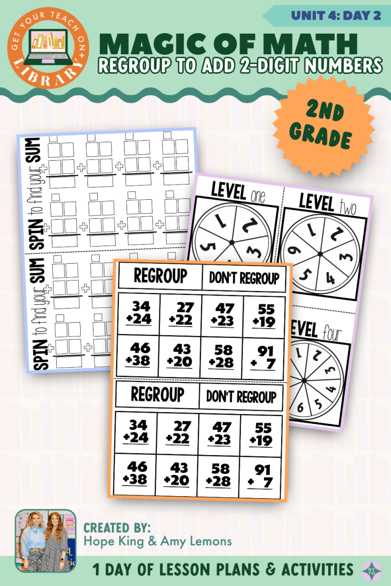 2nd Grade Magic of Math: Unit 4 Day 2 Regroup to Add 2-Digit Numbers - Shop GYTO - Get Your Teach On