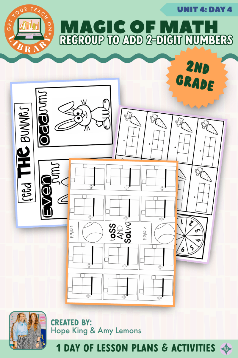 2nd Grade Magic of Math: Unit 4 Day 4 Regroup to Add 2-Digit Numbers - Shop GYTO - Get Your Teach On