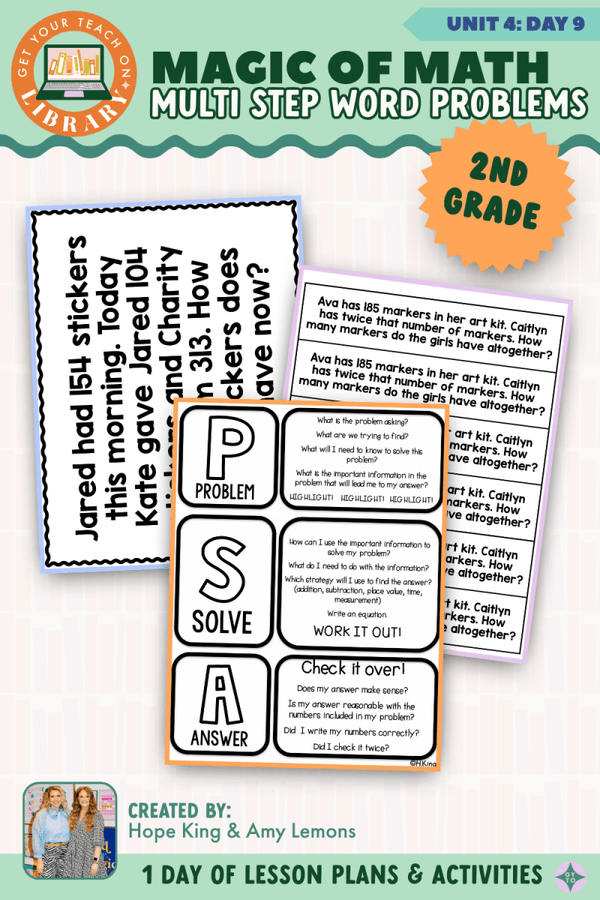 2nd Grade Magic of Math Unit 4 Day 9: Multi-Step Word Problems by Hope King, Amy Lemons and Get Your Teach On