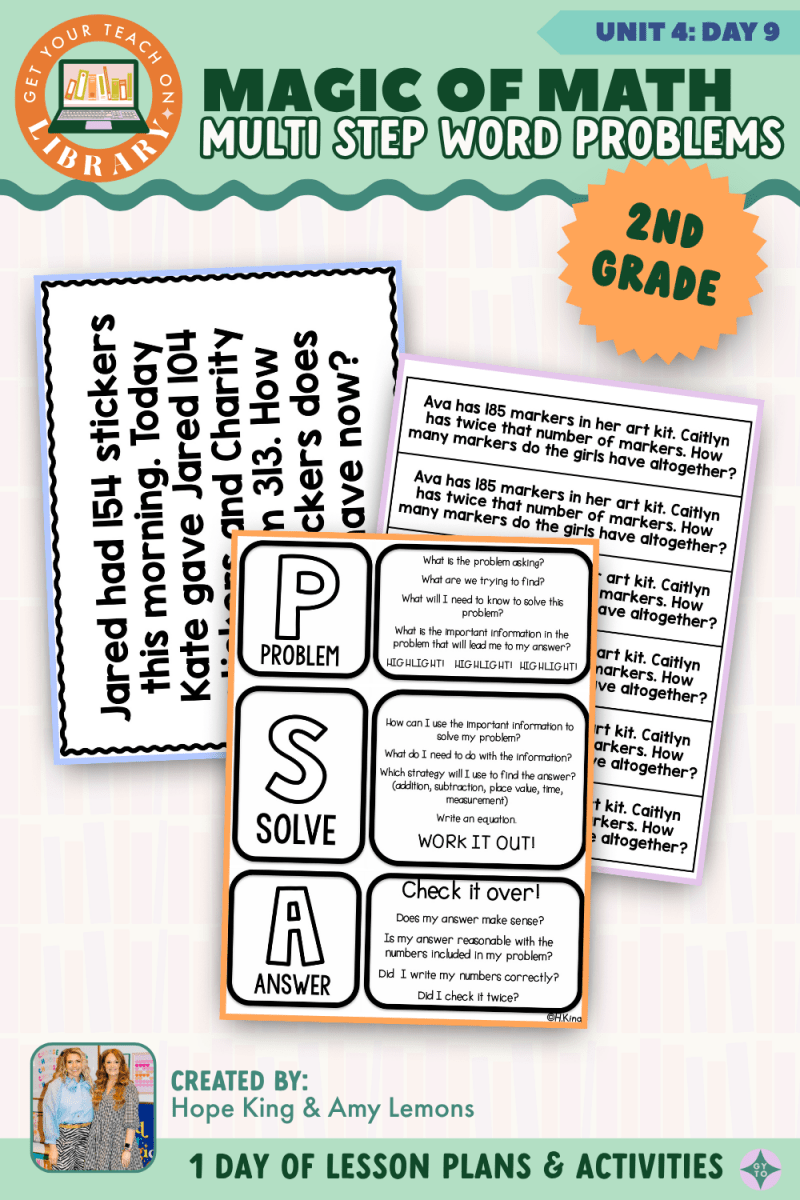 2nd Grade Magic of Math: Unit 4 Day 9 Multi-Step Word Problems - Shop GYTO - Get Your Teach On