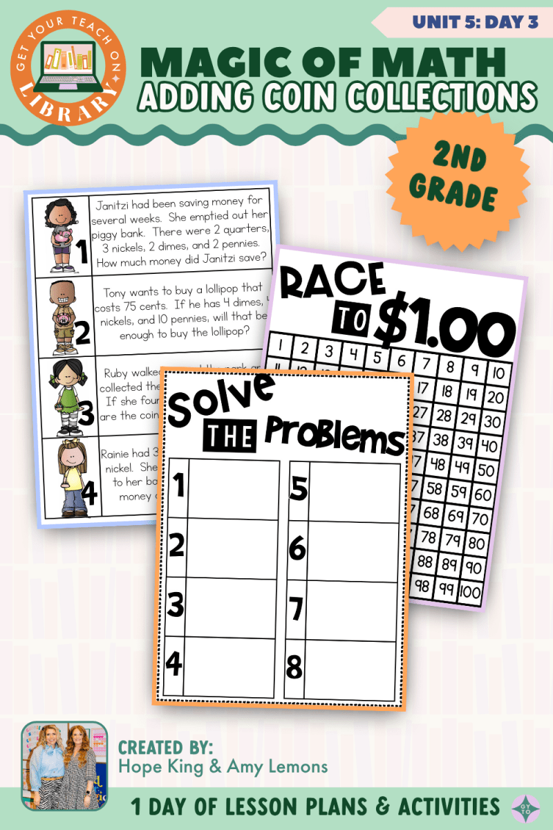 2nd Grade Magic of Math: Unit 5 Day 3 Adding Coin Collections - Shop GYTO - Get Your Teach On