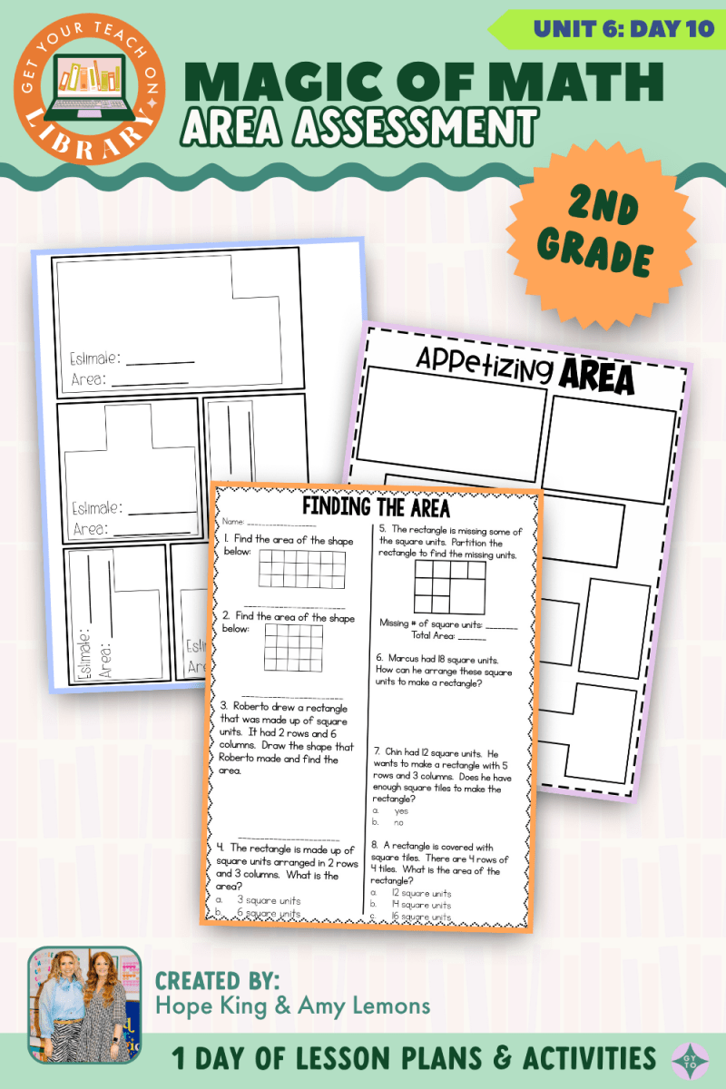 2nd Grade Magic of Math: Unit 6 Day 10 Area Assessment - Shop GYTO - Get Your Teach On