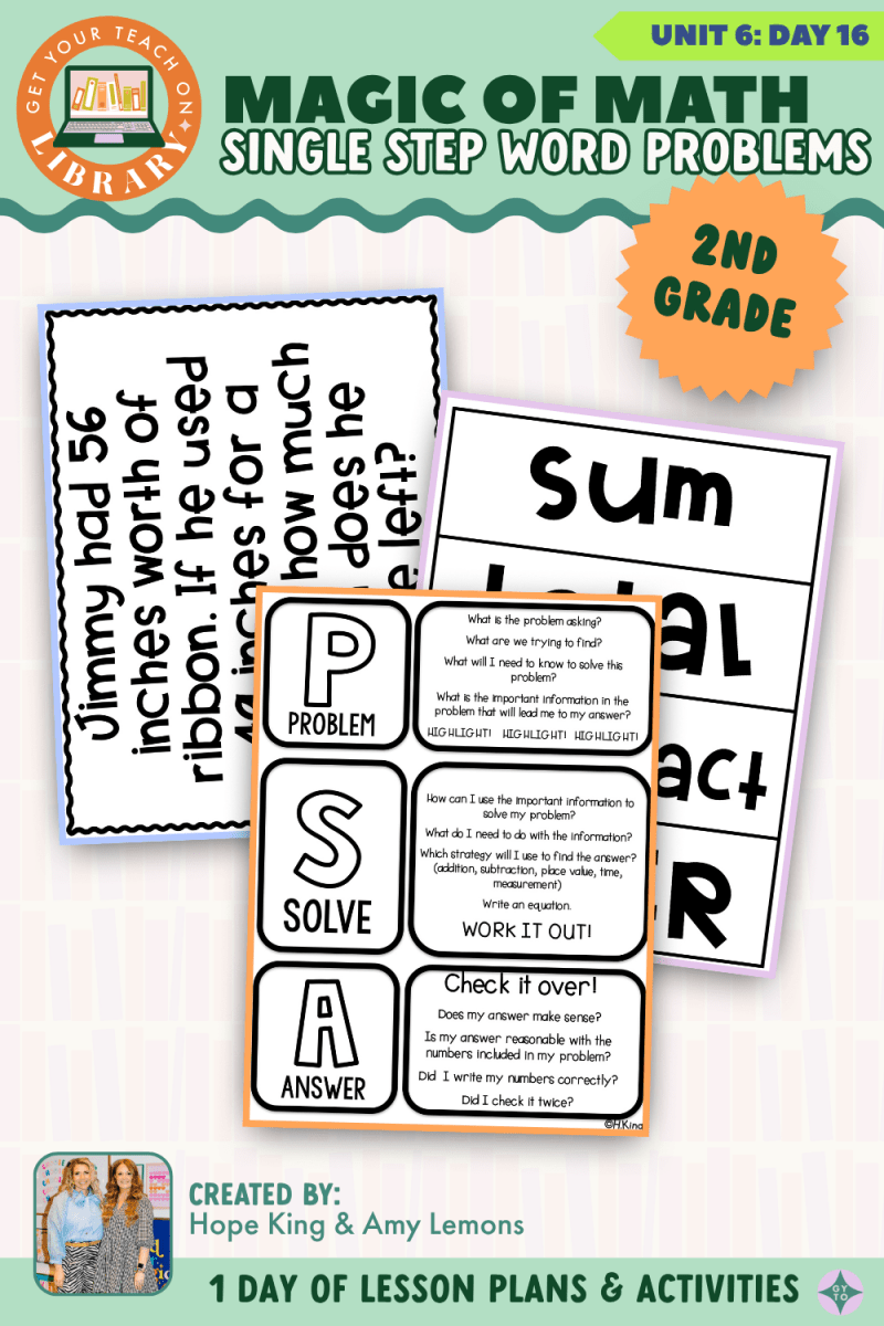 2nd Grade Magic of Math: Unit 6 Day 16 Single Step Word Problems - Shop GYTO - Get Your Teach On